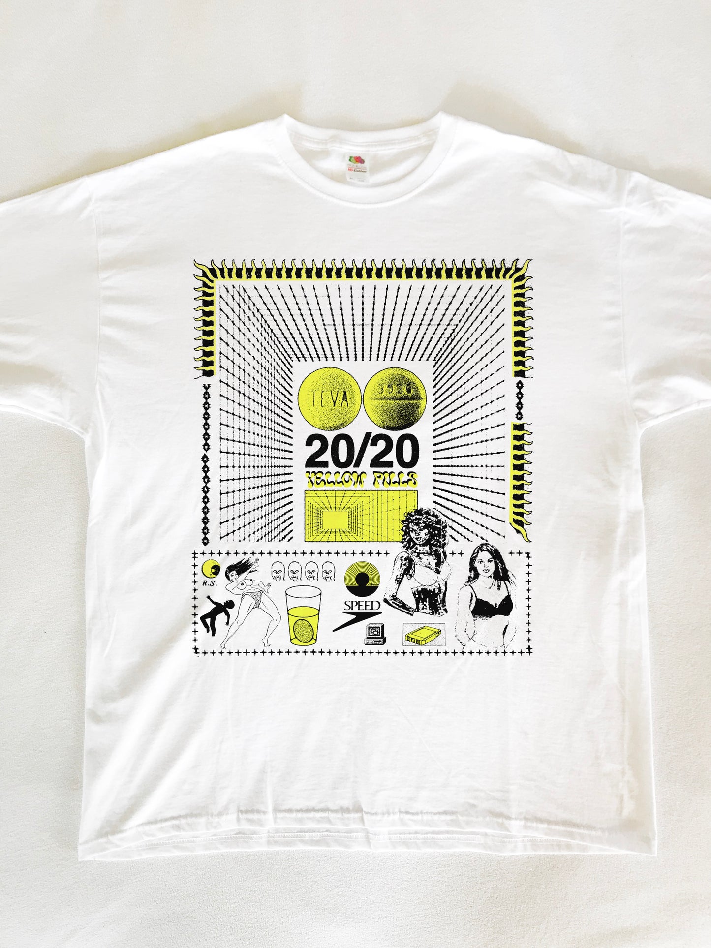 20/20 Yellow Pills Power Pop T-Shirt (Gildan Softstlye Unisex Cotton Shirt)
