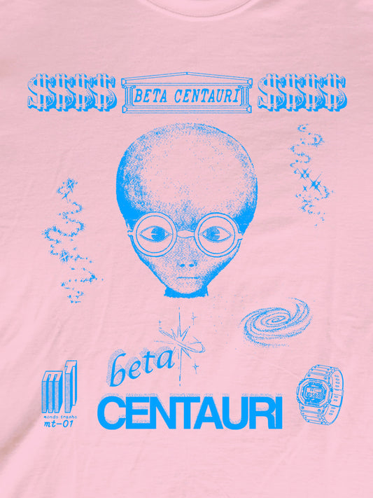 Beta Centauri DIY Punk Astronomy Aliens Pink T-Shirt (Gildan Softstlye Unisex Cotton Shirt)