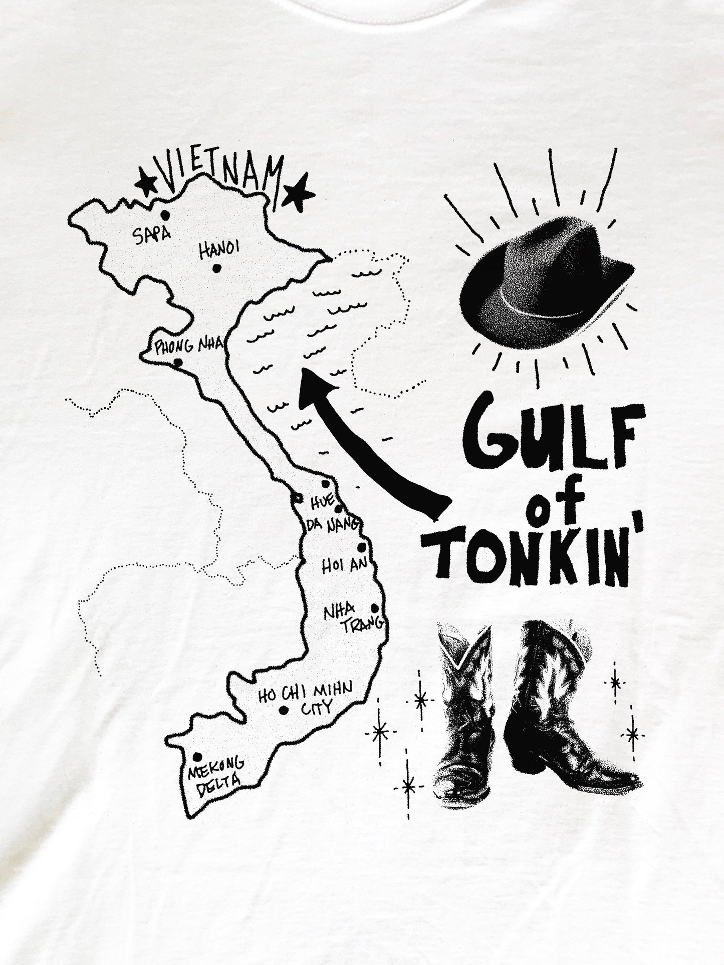 Gulf Of Tonkin' Country Vietnam T-Shirt (Gildan Softstlye Unisex Cotton Shirt)