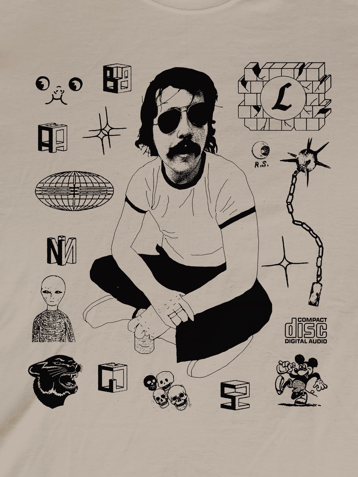 Lester Bangs Rock Critic Detroit Punk T-Shirt (Gildan Softstlye Unisex Cotton Shirt)