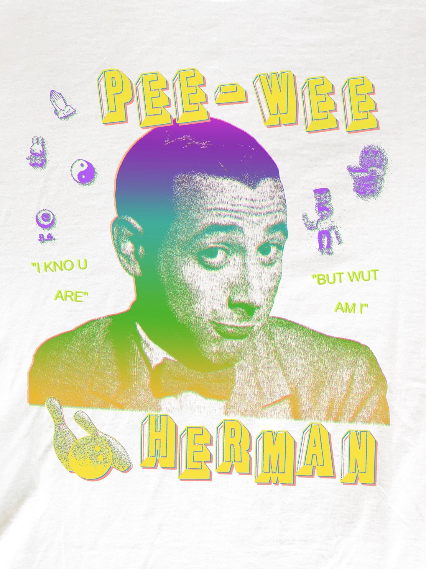 Pee-Wee Herman Rainbow T-Shirt (Gildan Softstlye Unisex Cotton Shirt)