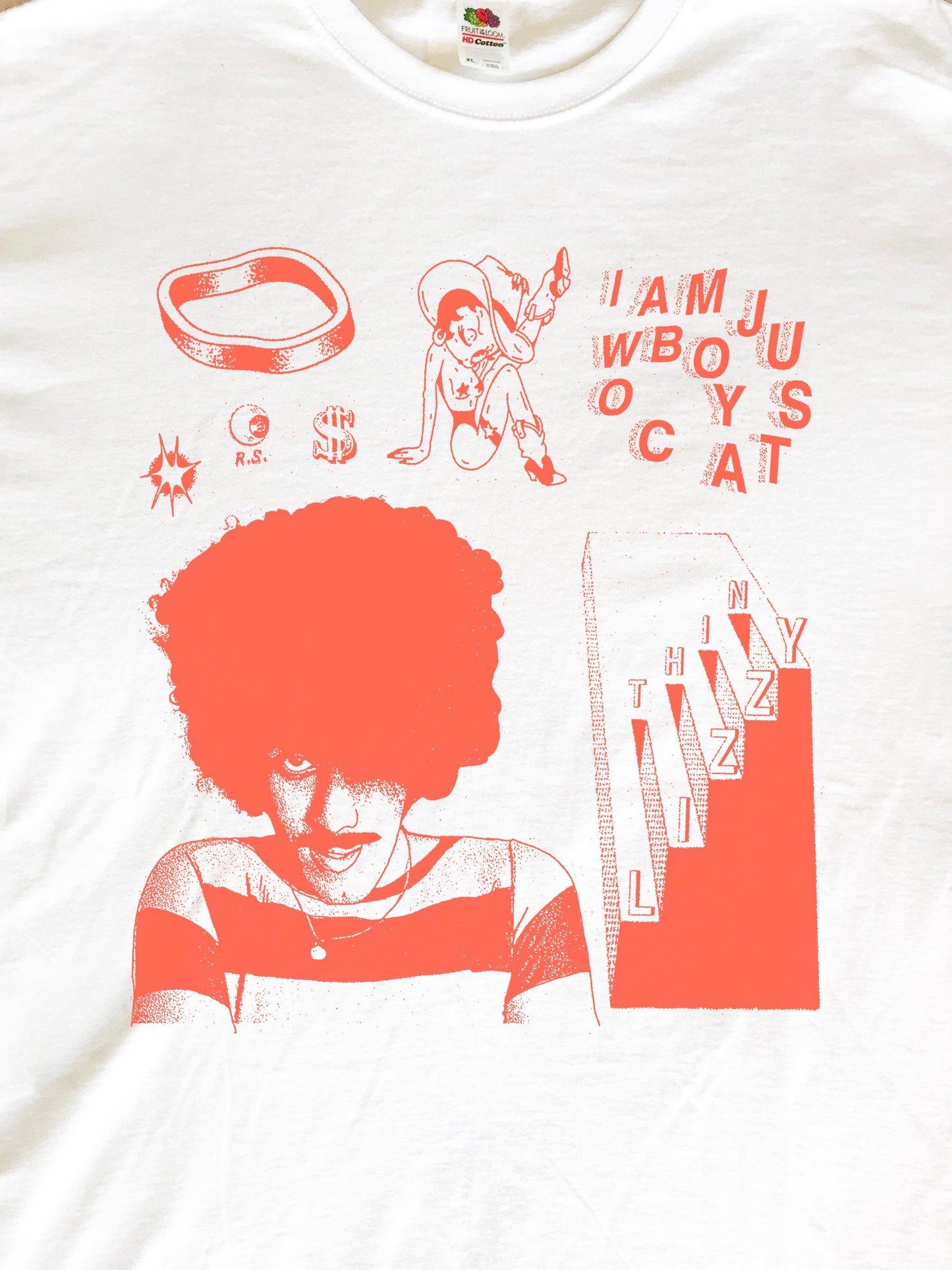 Phil Lynott Thin Lizzzy Cowboy White T-Shirt (Gildan Softstlye Unisex Cotton Shirt)