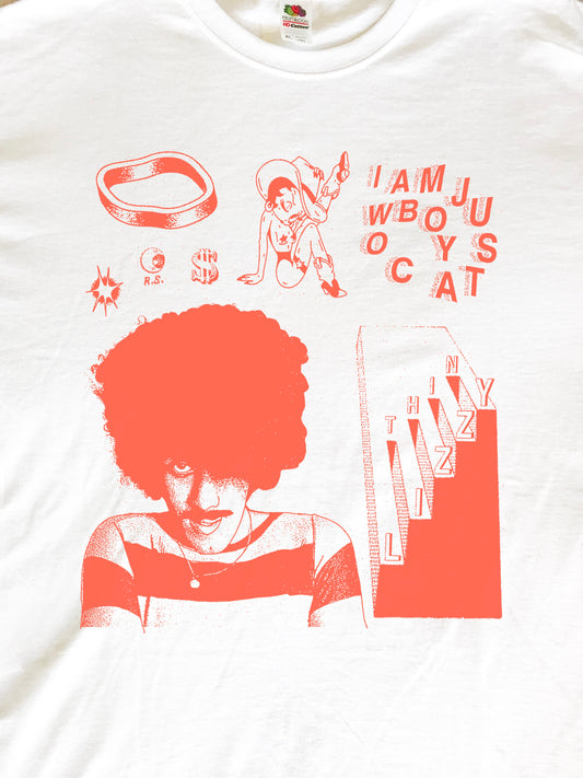 Phil Lynott Thin Lizzzy Cowboy White T-Shirt (Gildan Softstlye Unisex Cotton Shirt)