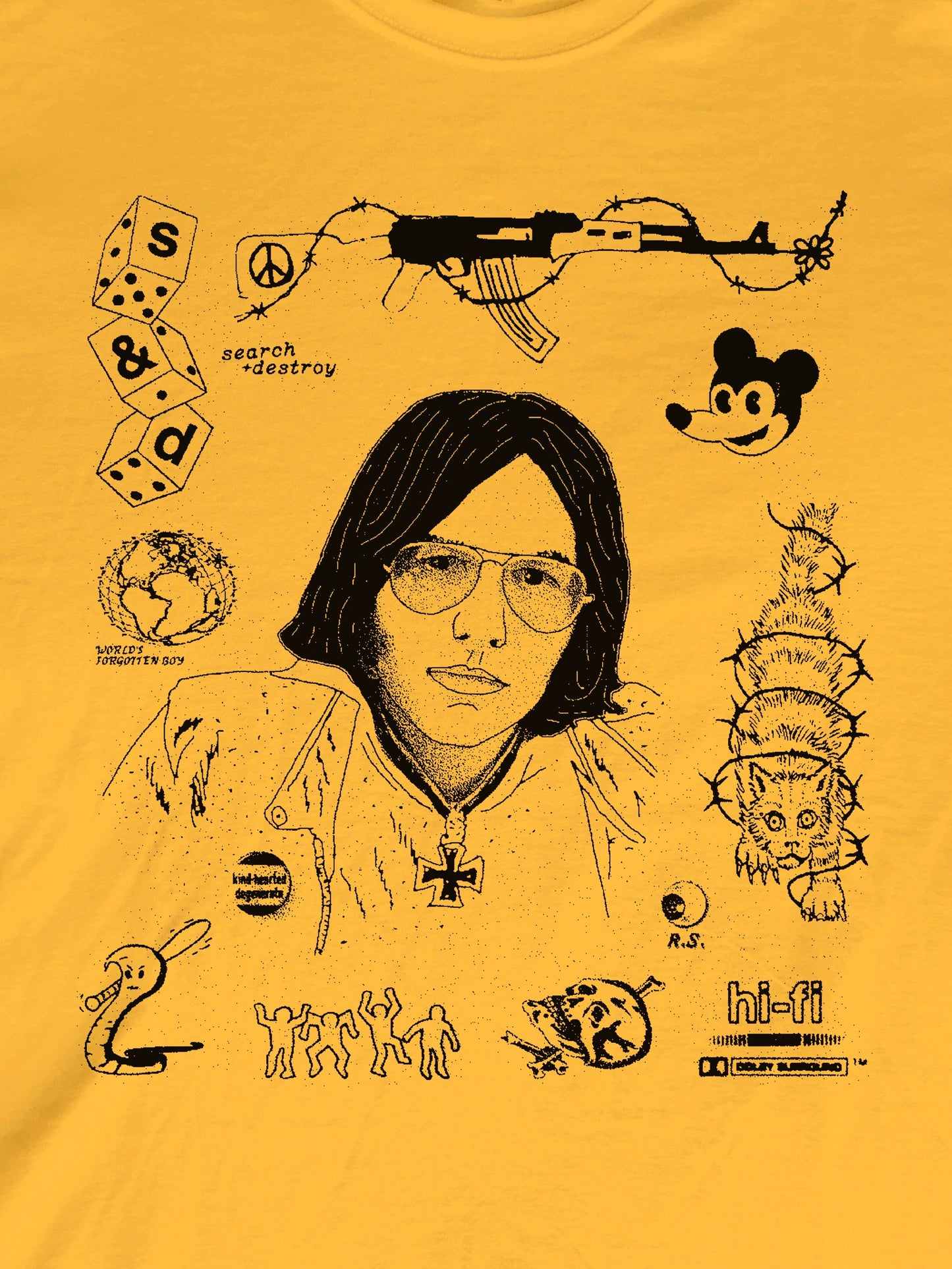 Ron Asheton Search & Destroy Punk T-Shirt (Gildan Softstlye Unisex Cotton Shirt)
