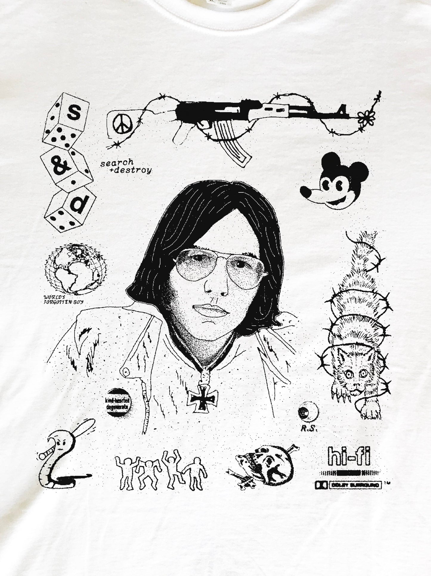 Ron Asheton Search & Destroy Punk T-Shirt (Gildan Softstlye Unisex Cotton Shirt)