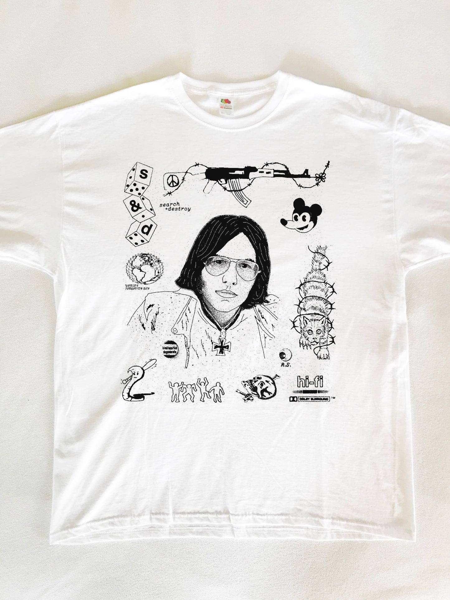 Ron Asheton Search & Destroy Punk T-Shirt (Gildan Softstlye Unisex Cotton Shirt)